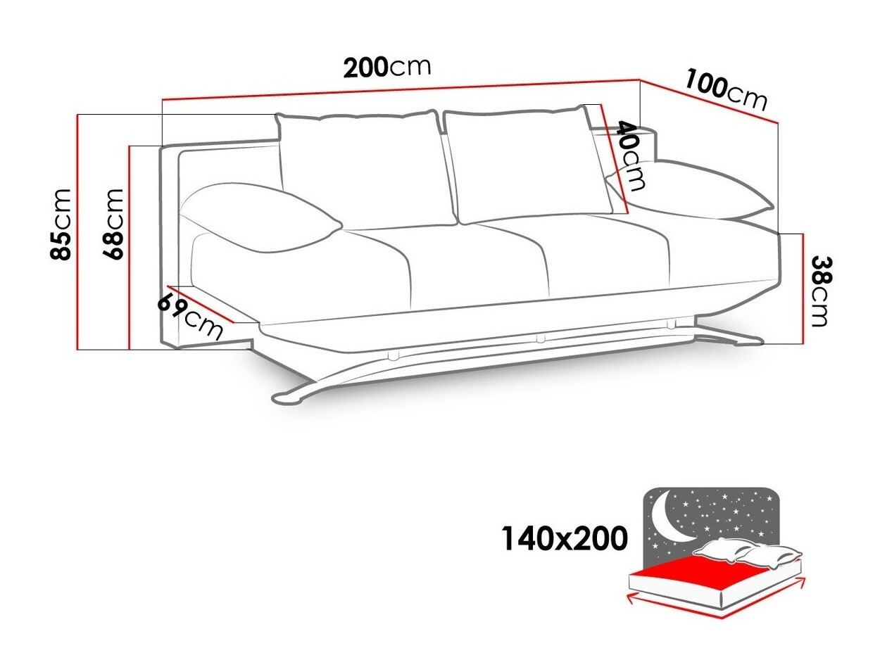 Canapea extensibilă Velum (Soft 020)