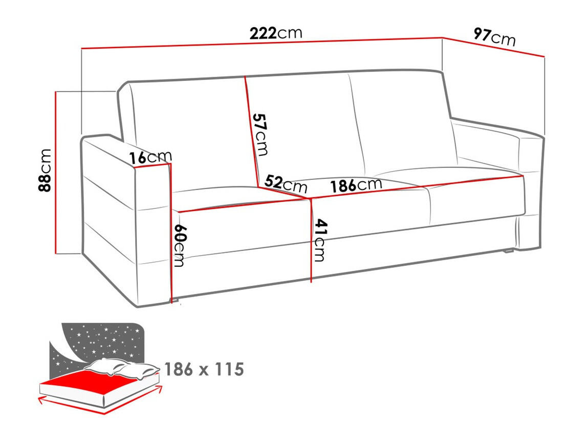 Canapea extensibilă Providence 169 (Soft 066 + Kreta 05)