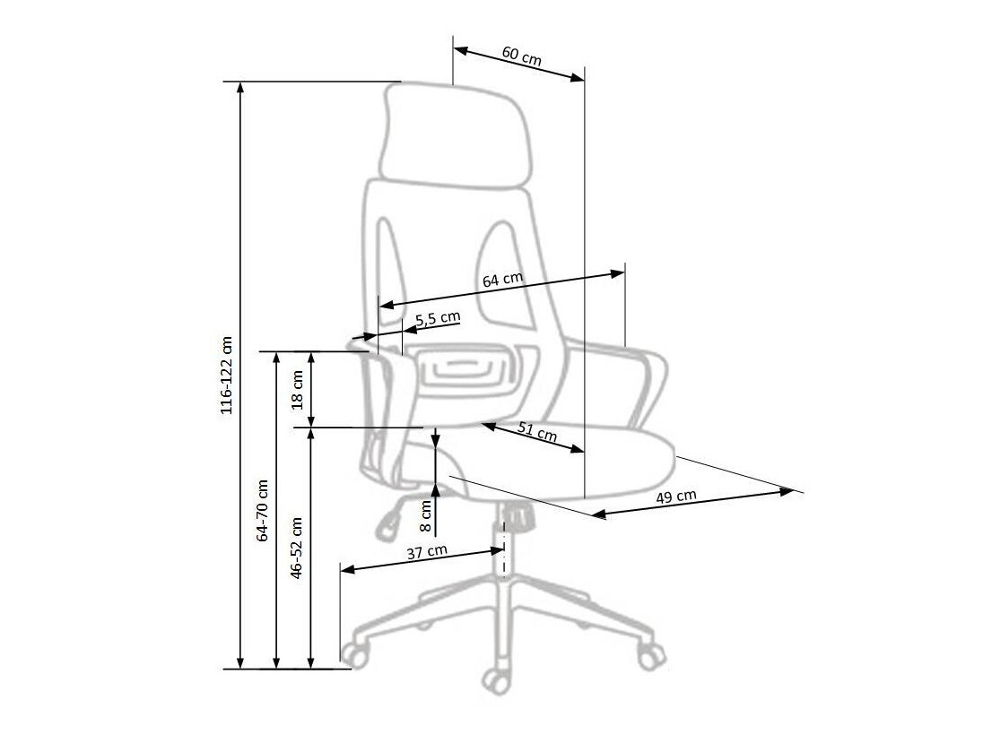 Scaun de birou Houston 1080 (Negru)