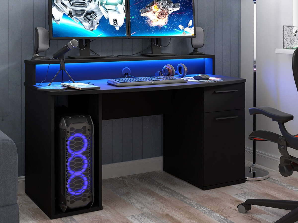 Birou gaming Serus (Negru mat)