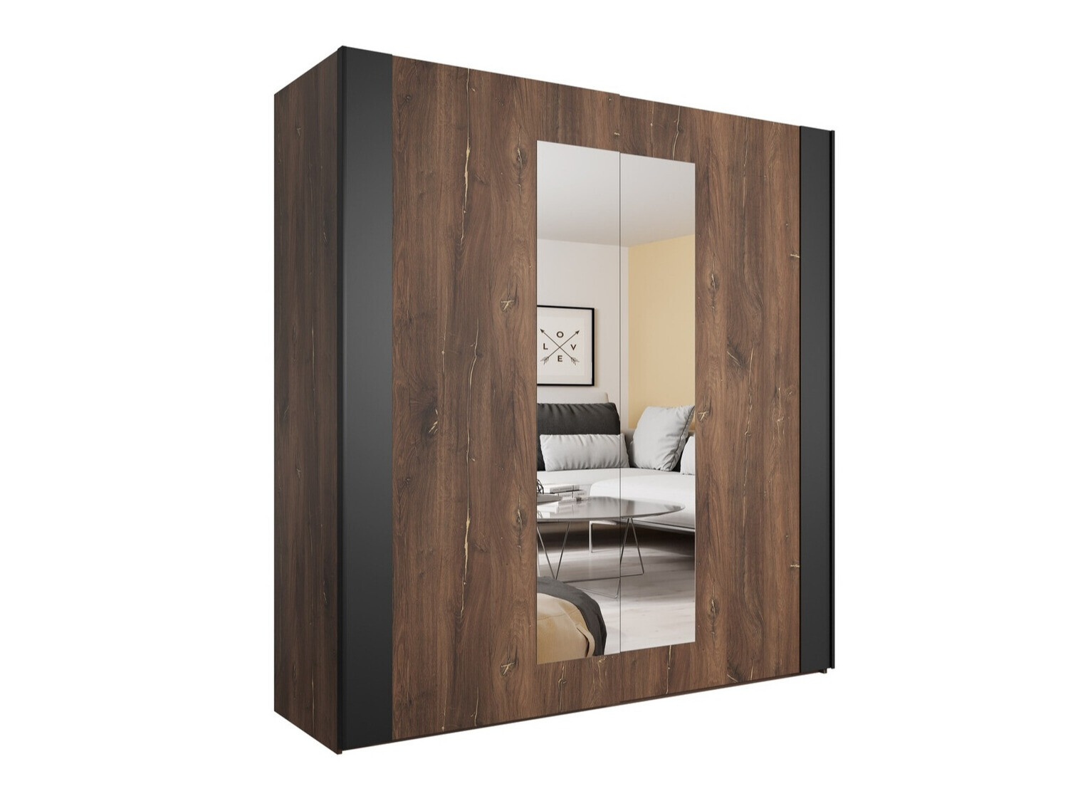 Dulap Felelie 100 (Stejar Flagstaf închis + Cupru)