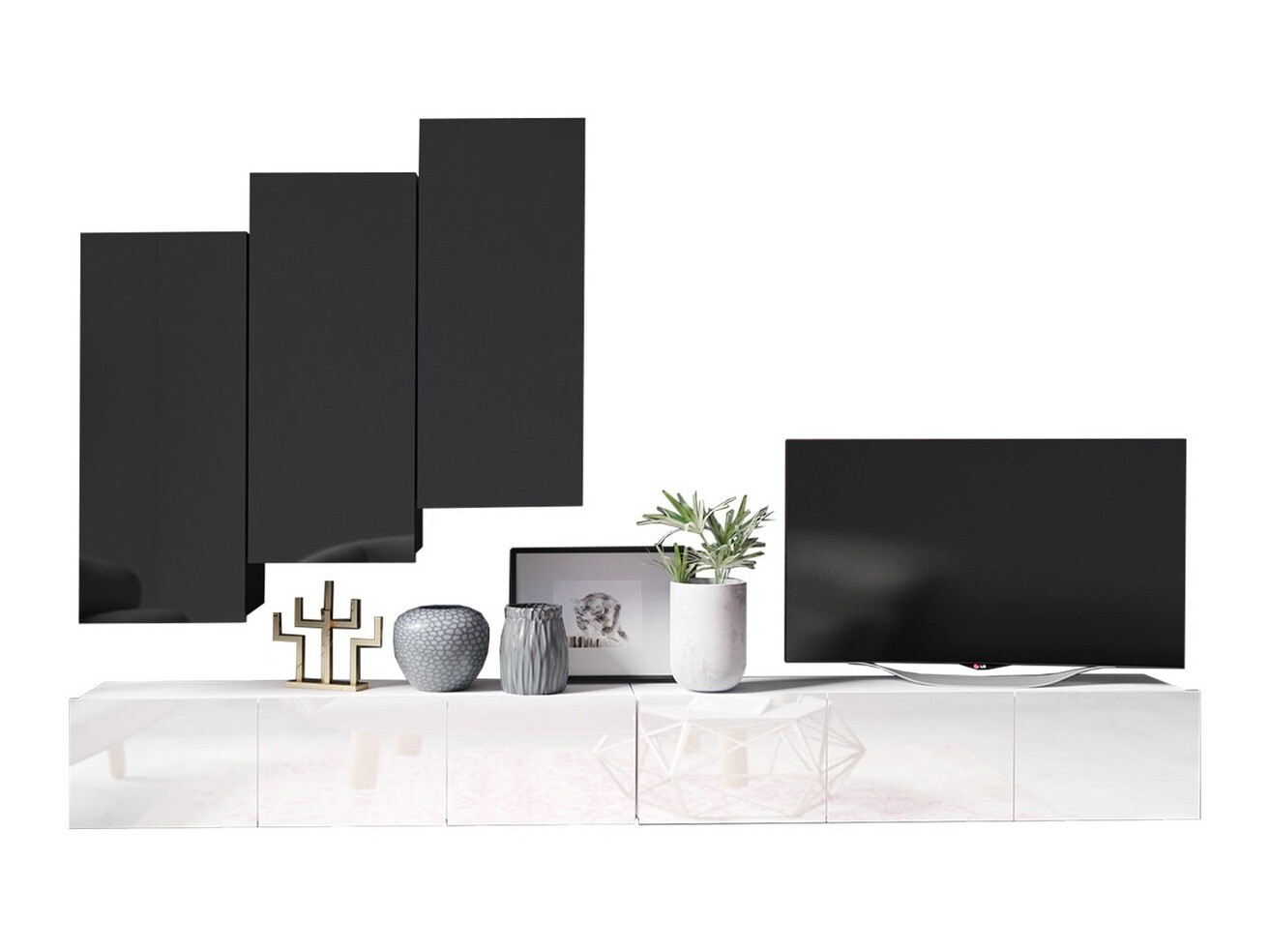 Set de living Remus XX (Alb + Negru)
