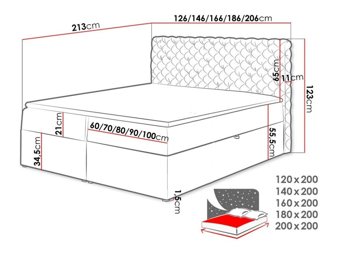Pat boxspring Lac (Magic Velvet 2206)