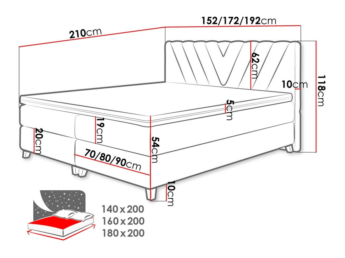 Pat boxspring ComfiDream Solra (Fresh 32)