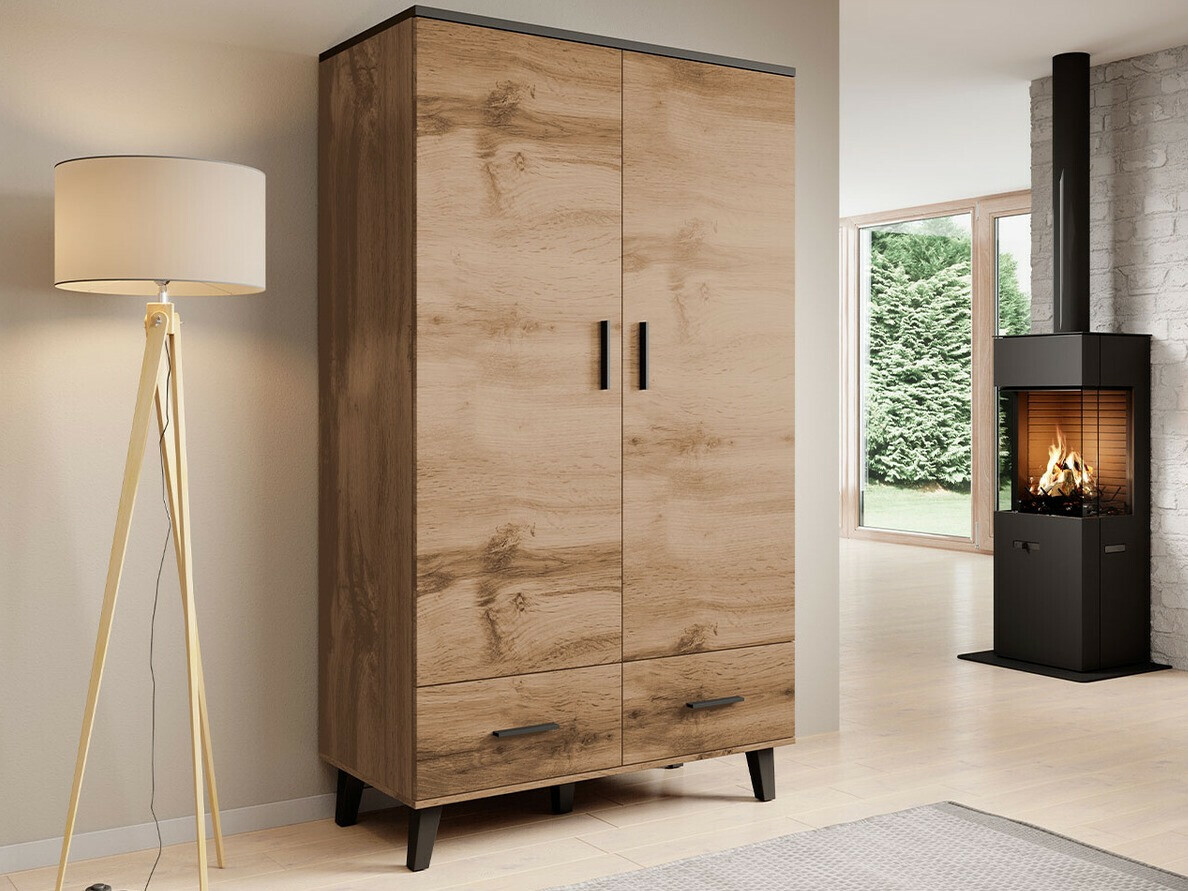Dulap Larfloi 111 (Stejar Wotan + Negru)