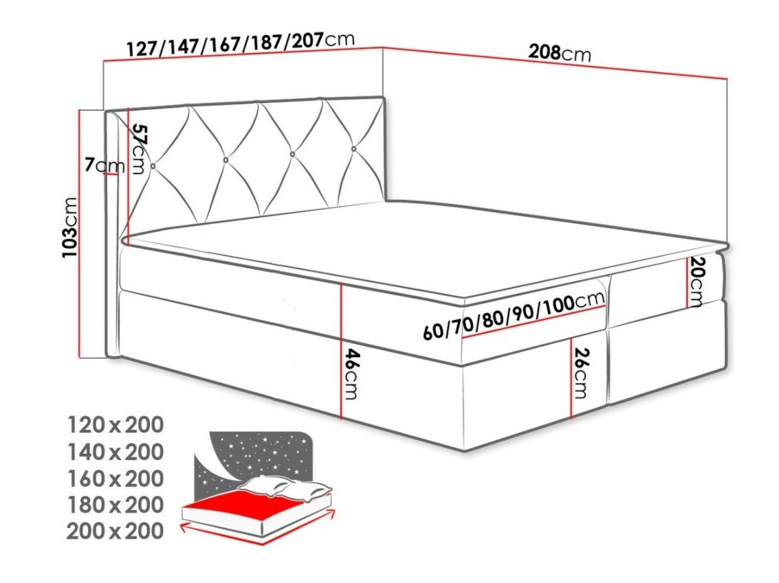 Pat boxspring Litus (Mono 244)
