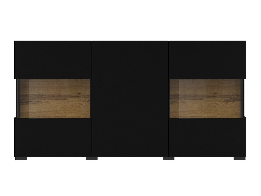 Bufet Revmiru 102 (Negru + Stejar Wotan)