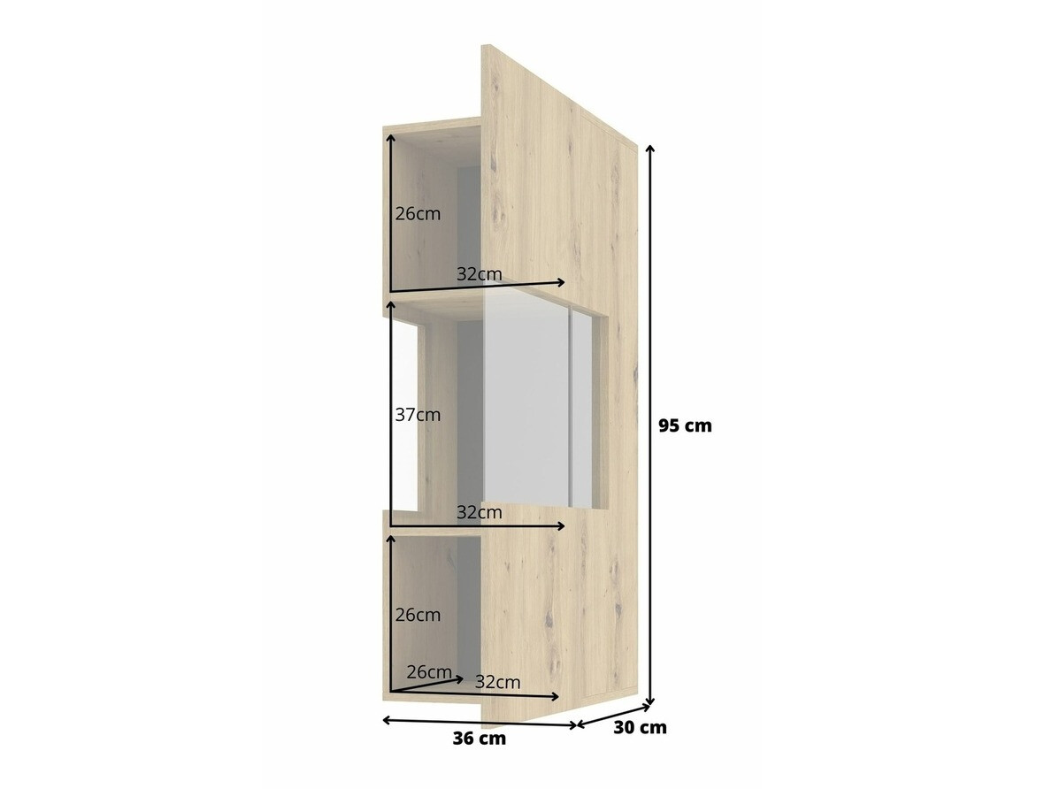 Dulap de perete Revmiru 101 (Negru + Stejar Wotan)