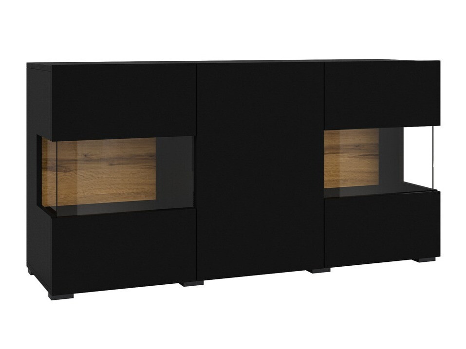 Bufet Revmiru 102 (Negru + Stejar Wotan)
