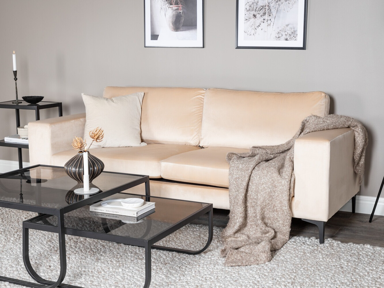 Canapea Dallas 2910 (Bej + Negru)