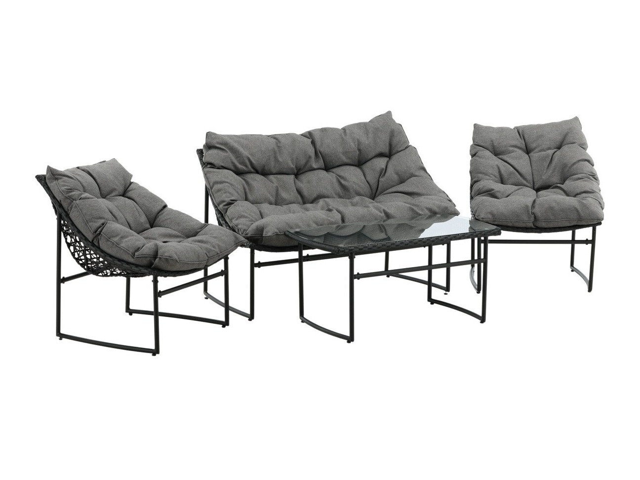 Set mobilier de exterior Dallas 4732 (Negru + Gri)