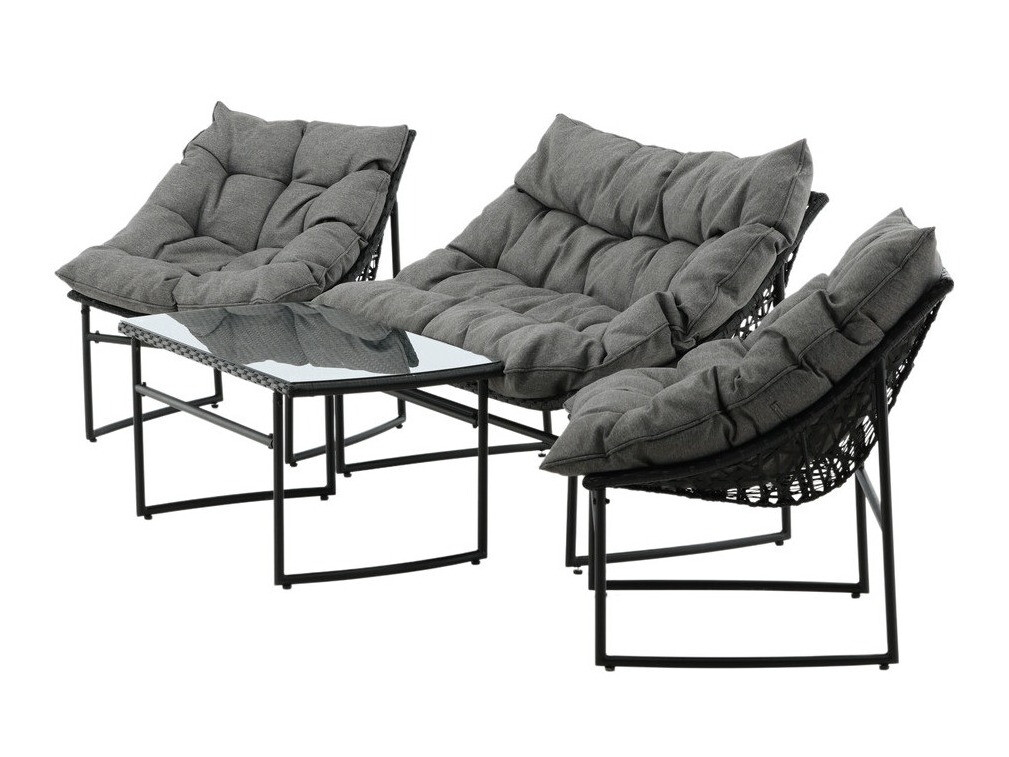 Set mobilier de exterior Dallas 4732 (Negru + Gri)