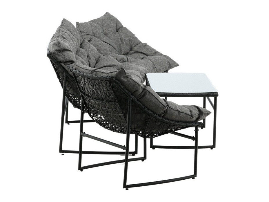 Set mobilier de exterior Dallas 4732 (Negru + Gri)