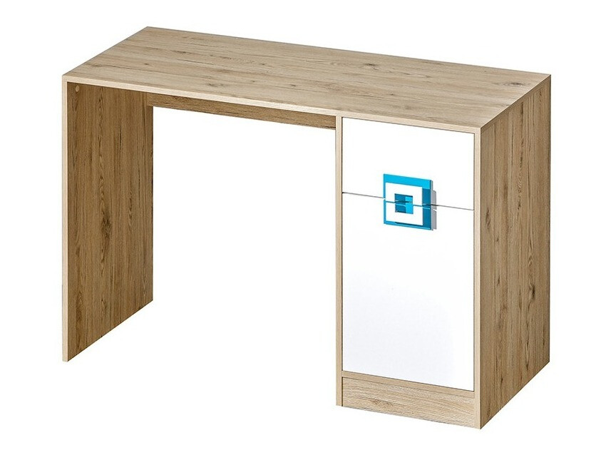 Birou Balvire 110 (Stejar deschis + Alb + Turcoaz)