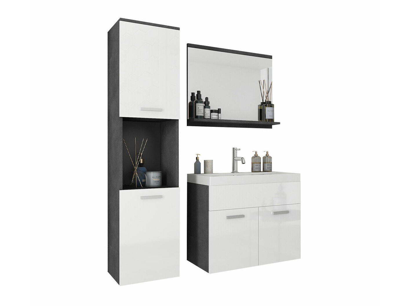 Set baie Sarasota 122 (Matera gri + Alb lucios)