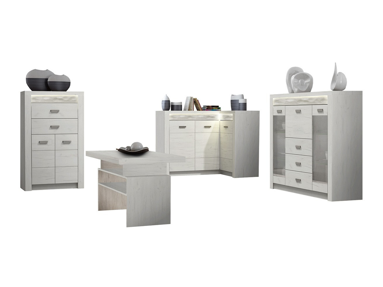 Set de living Serfeno 121 (Mestesug alb)