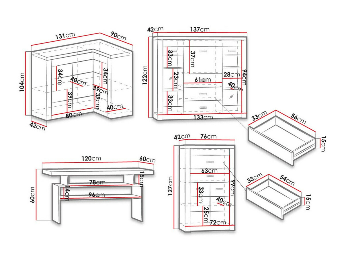 Set de living Serfeno 121 (Mestesug alb)