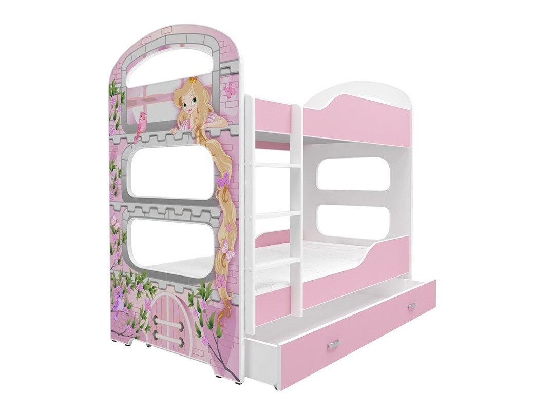 Pat supraetajat Aurora 116 (Alb + Roze)