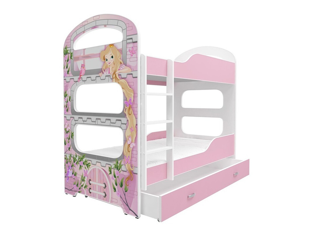 Pat supraetajat Aurora 116 (Alb + Roze)