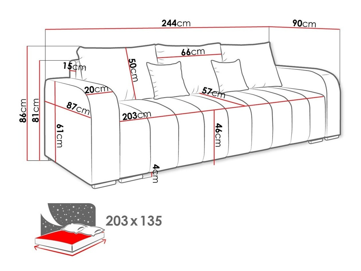 Canapea extensibilă Muncie 106 (Manila 26)