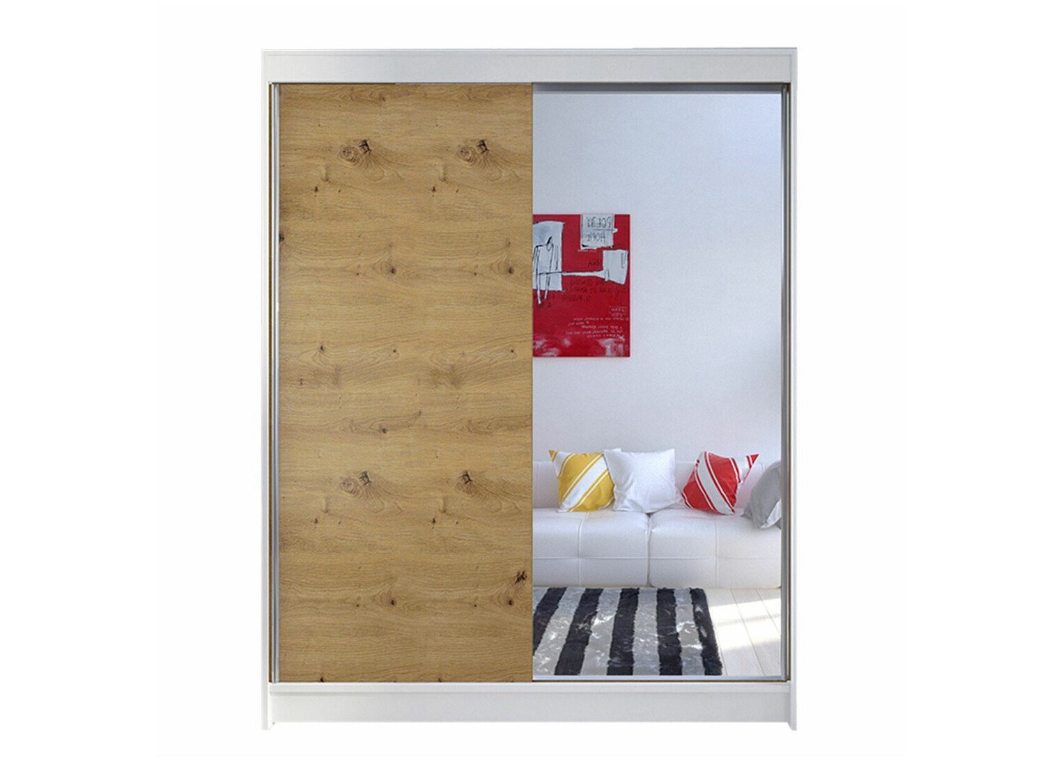 Dulap Closico Vastor I (Alb + Stejar artizan)