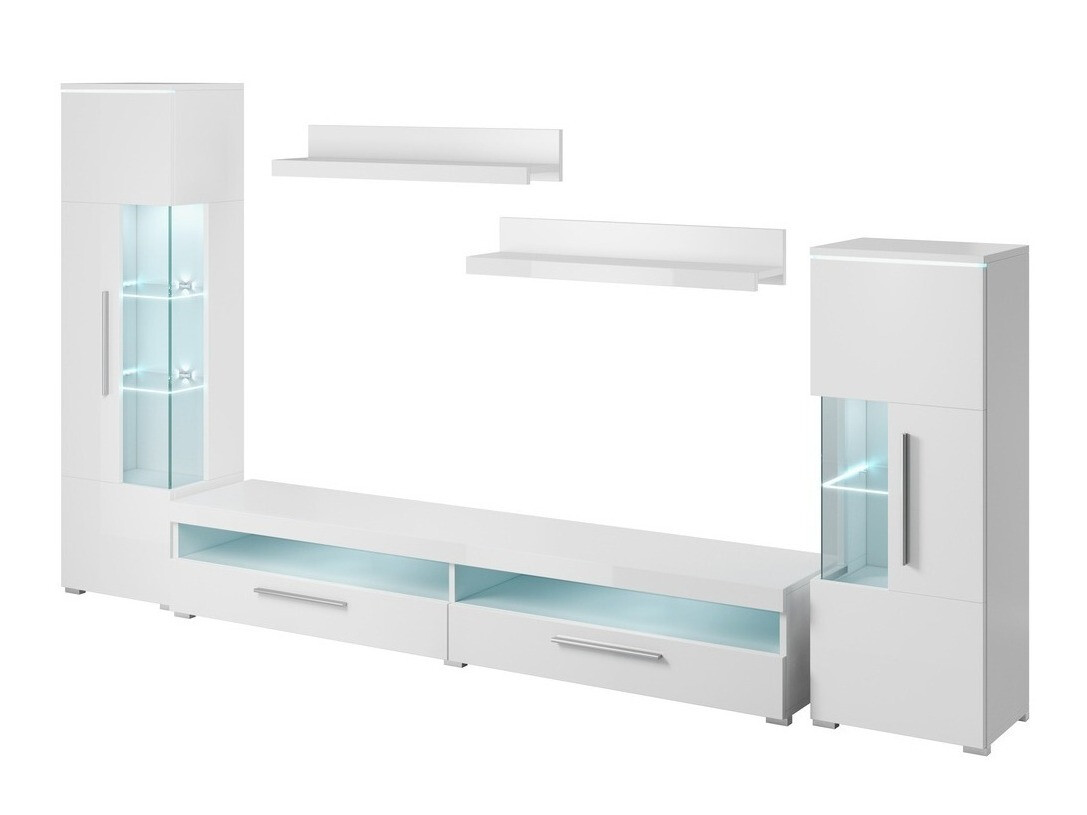 Set de living Torvire 107 (Alb + Alb lucios)
