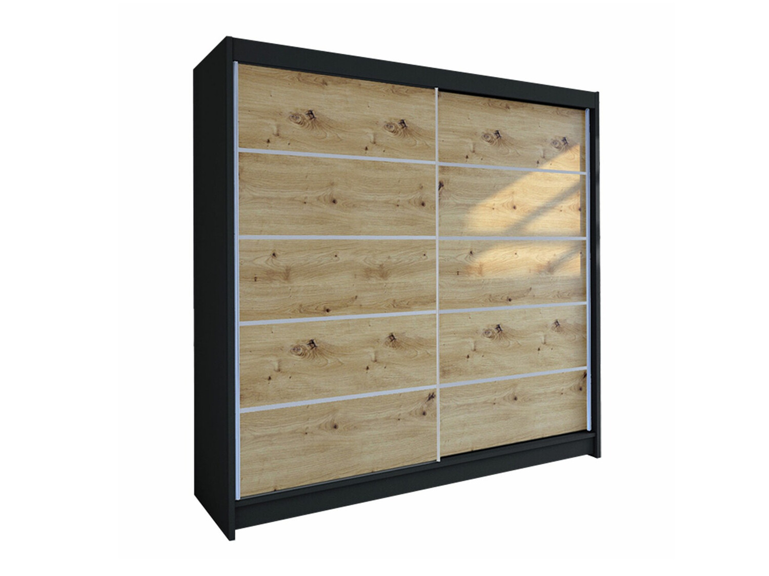 Dulap Closico Cavaris IV (Negru + Stejar artizan)