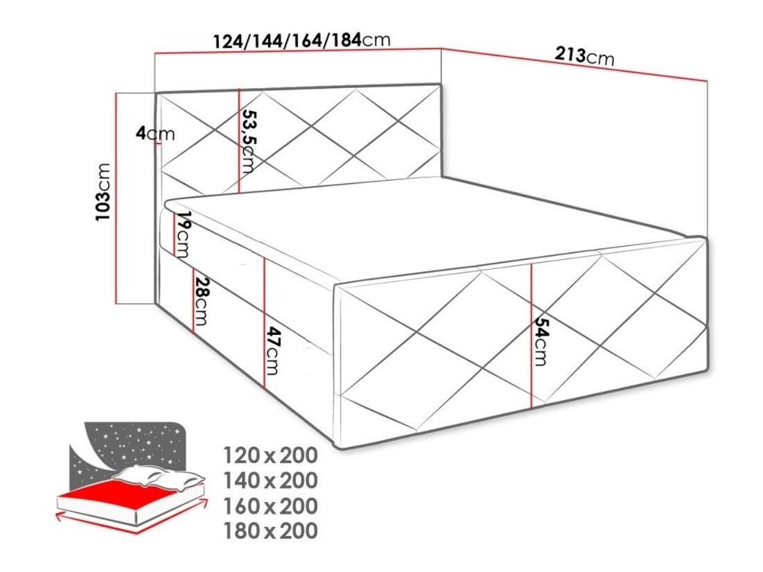 Pat boxspring Mons (Kameleon 61)