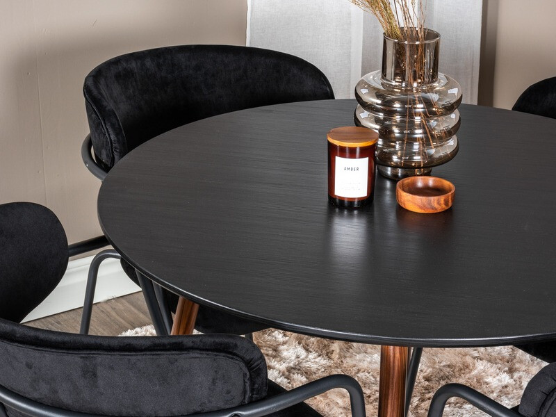 Set de mese Dallas 285 (Negru + Nuca)