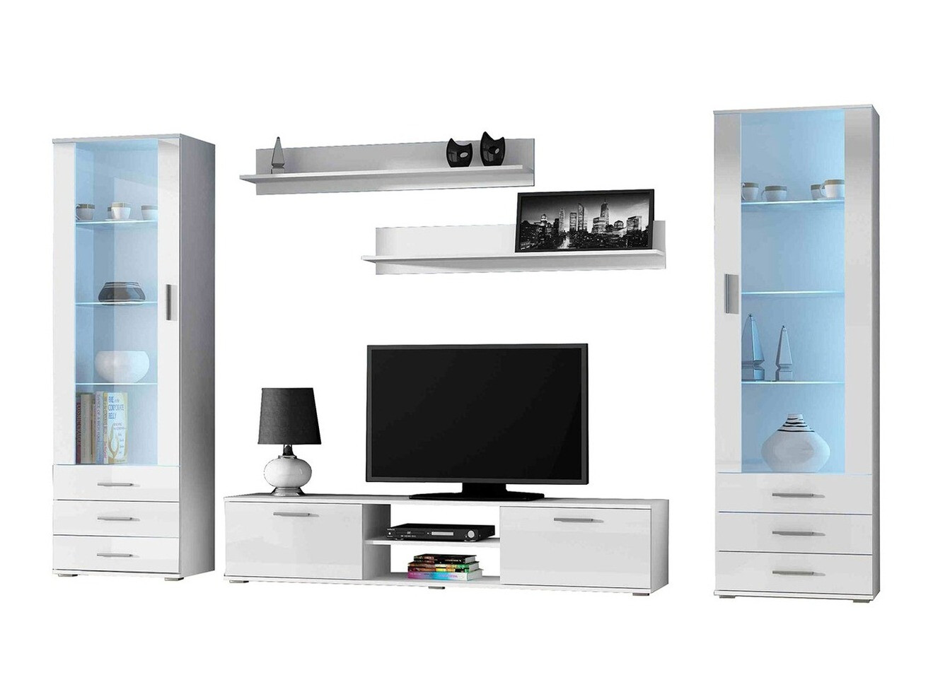 Set de living Tornola 109 (Alb + Alb lucios)