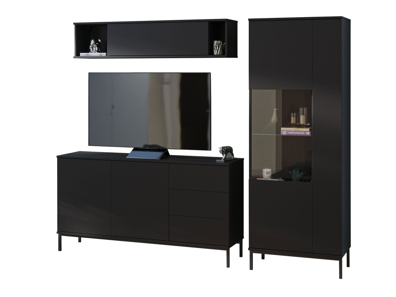 Set de living Lomsore 110 (Negru)