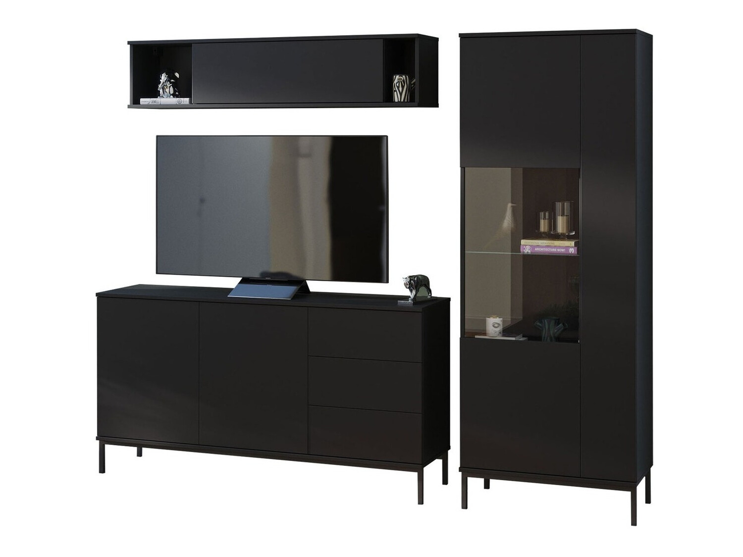 Set de living Lomsore 110 (Negru)