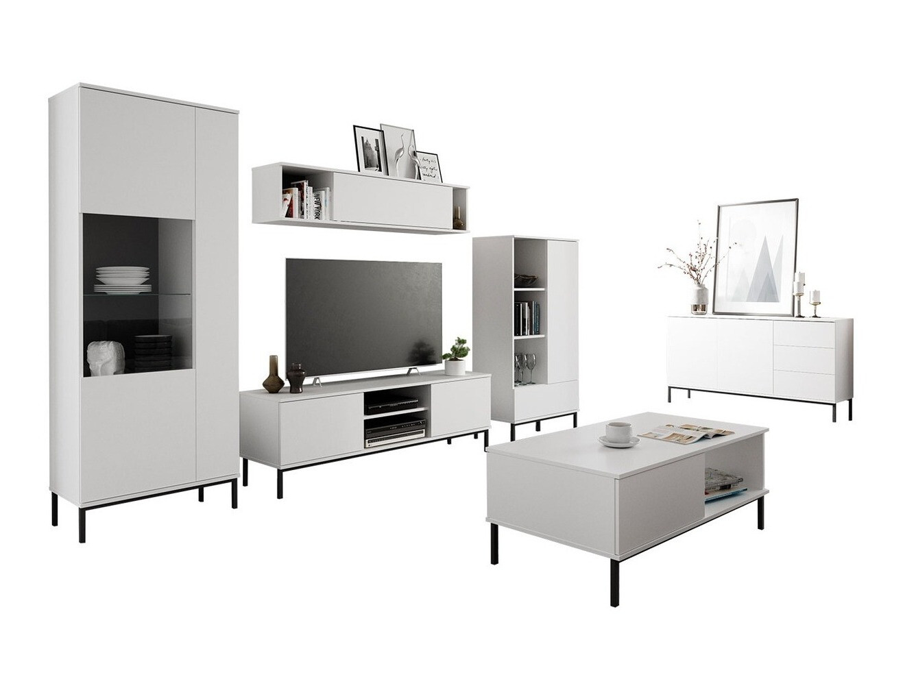 Set de living Lomsore 107 (Alb)
