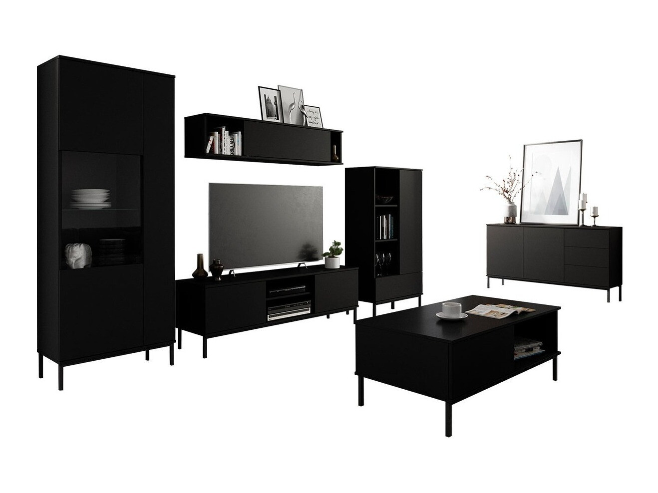 Set de living Lomsore 107 (Negru)