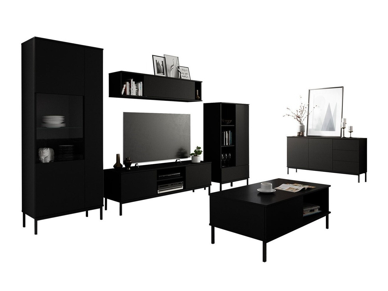 Set de living Lomsore 107 (Negru)