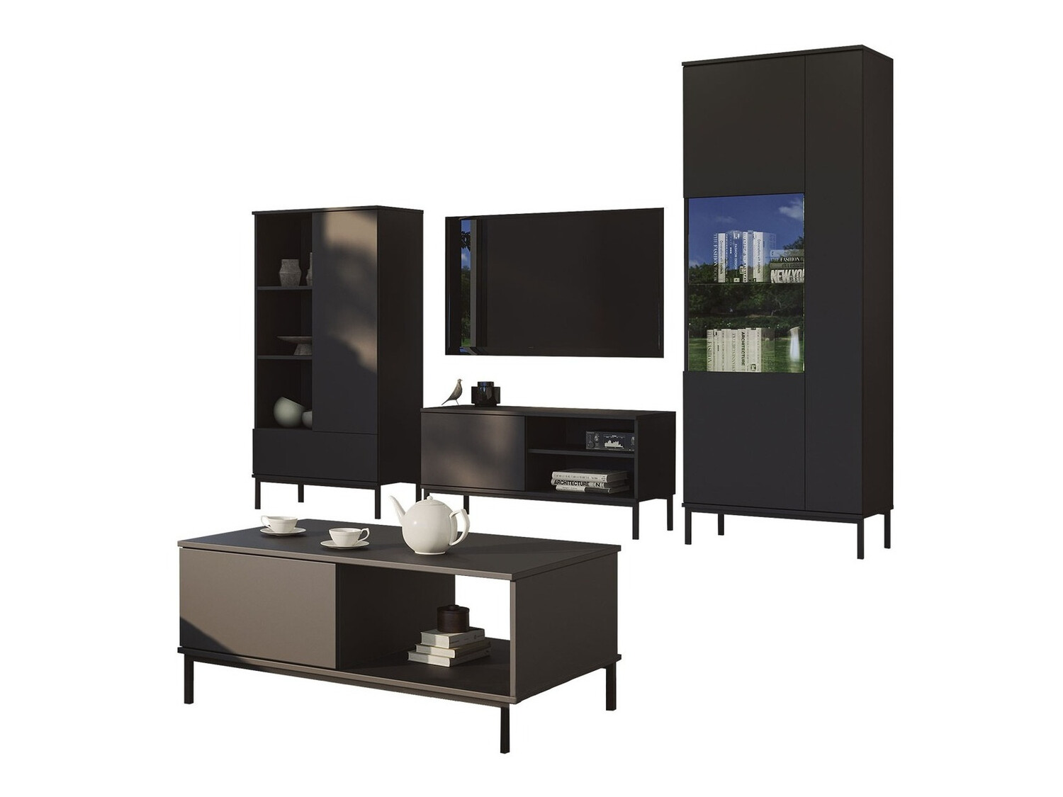 Set de living Lomsore 109 (Negru)