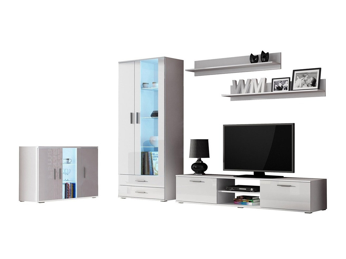Set de living Tornola 116 (Alb + Alb lucios)