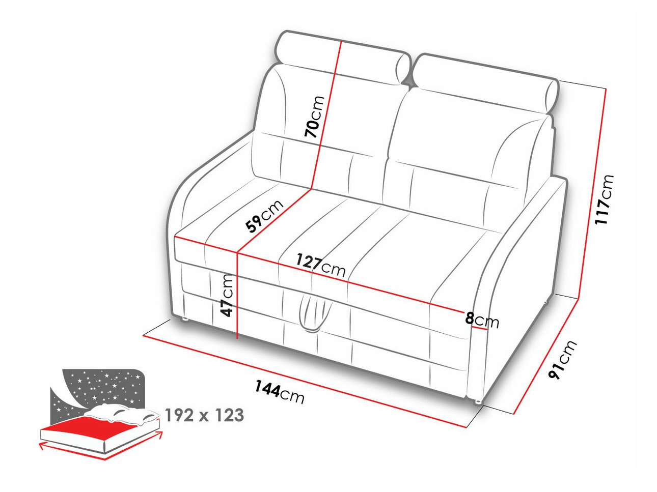 Canapea extensibilă Kingsport 109
