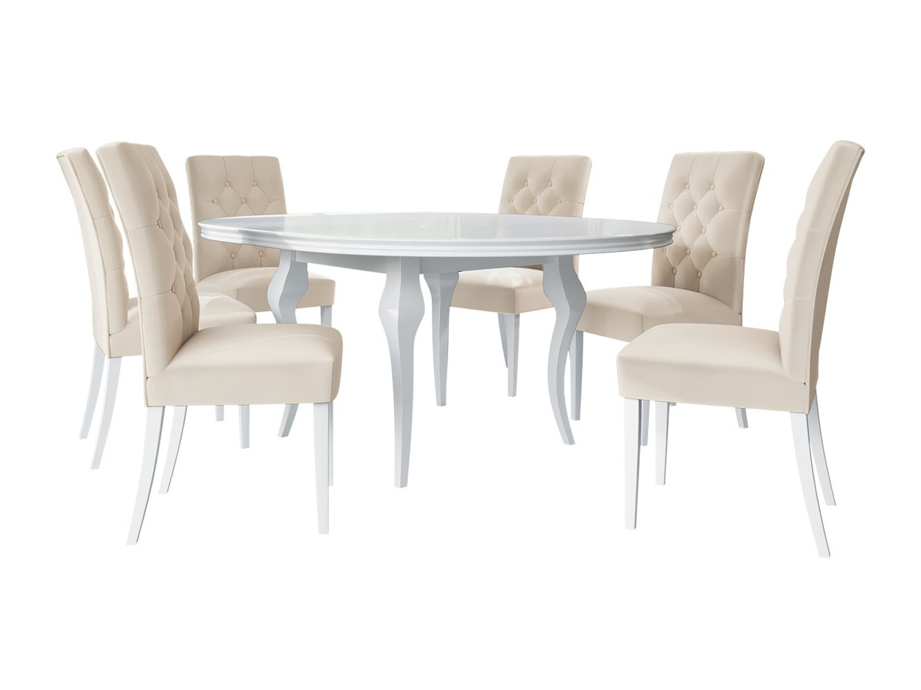 Set de mese Racine 129 (Alb lucios + Magic Velvet 2250)