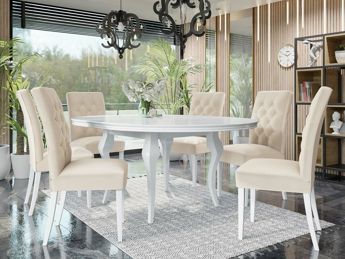 Set de mese Racine 138 (Alb lucios + Magic Velvet 2250)