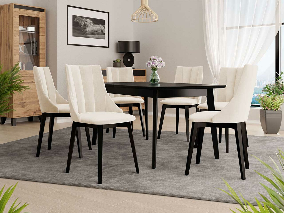 Set de mese Racine 139 (Negru + Magic Velvet 2250)