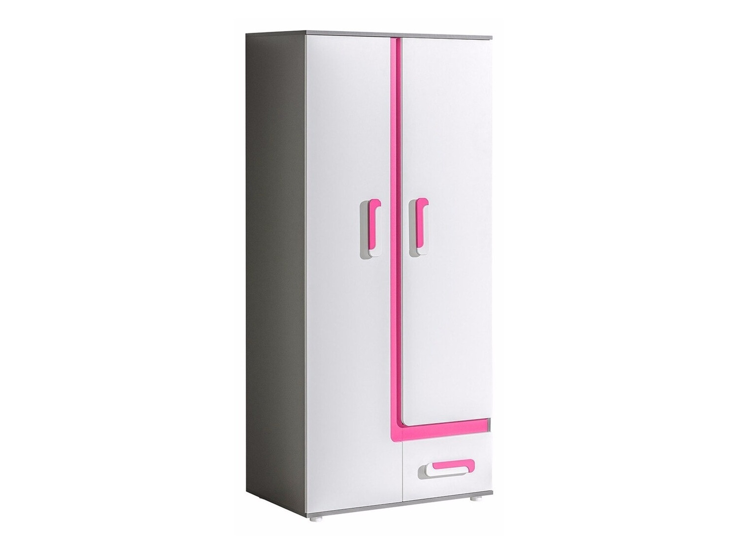 Dulap Levtala 101 (Antracit + Alb + Roze)