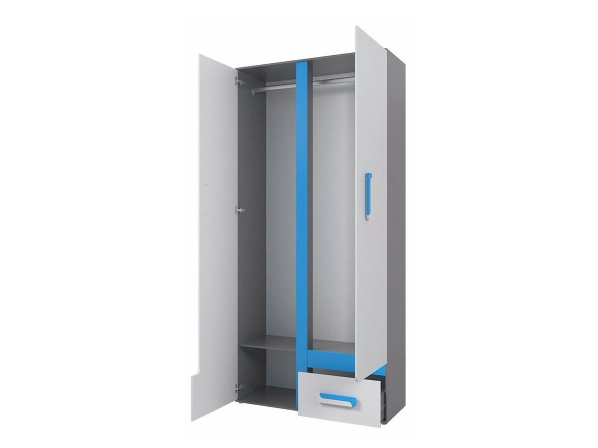 Dulap Levtala 101 (Antracit + Alb + Turcoaz)