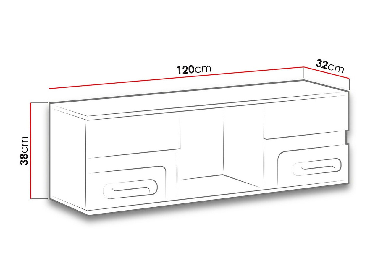 Raft de perete Levtala 110 (Antracit + Alb + Turcoaz)