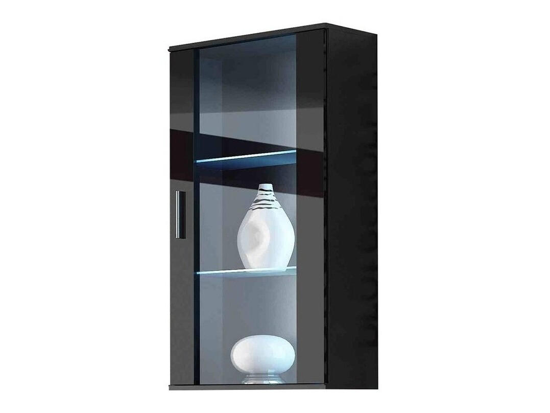 Dulap de perete Tornola 103 (Negru + Negru lucios)
