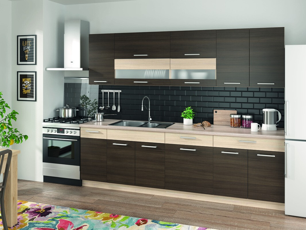 Dulap modular cu sertar și uși Mode Dark 109