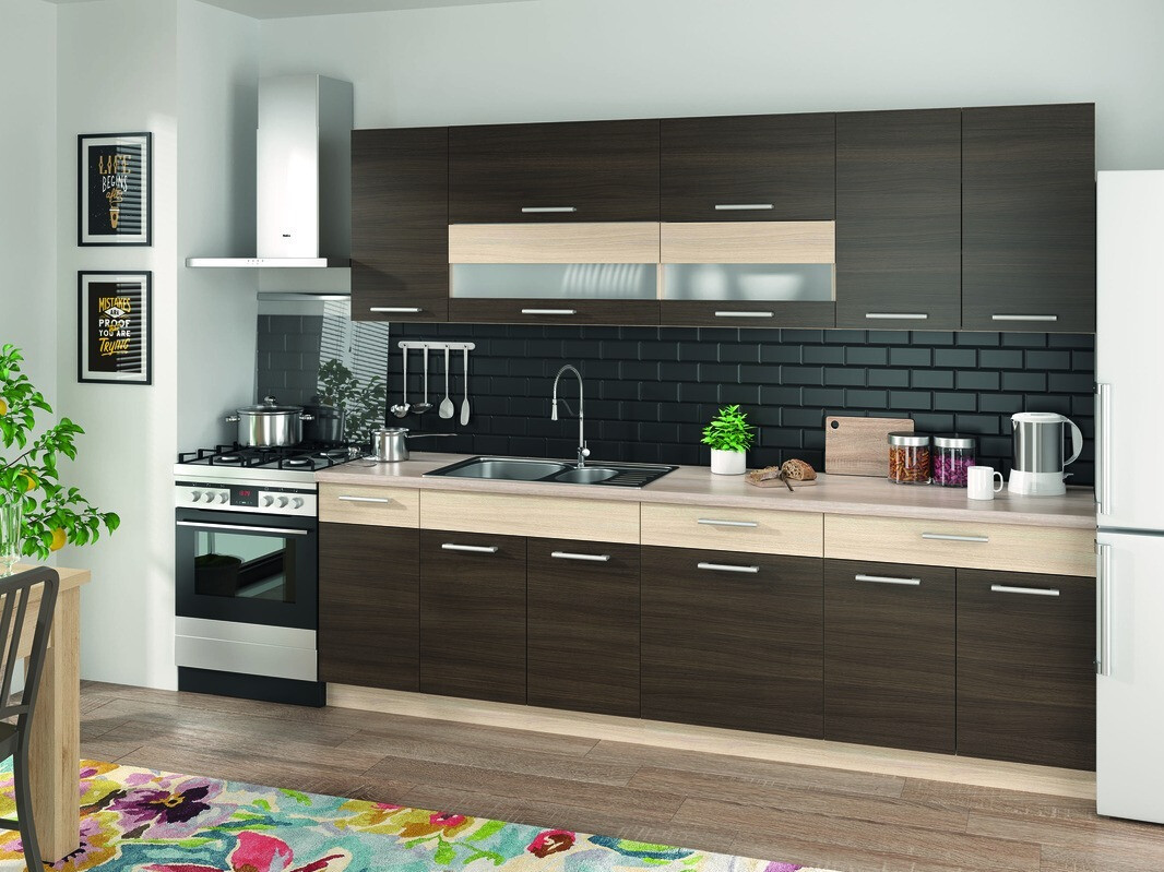 Dulap modular cu sertar și uși Mode Dark 110