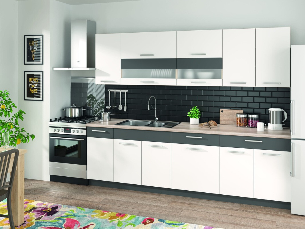 Dulap modular cu sertar și uși Mode White 109