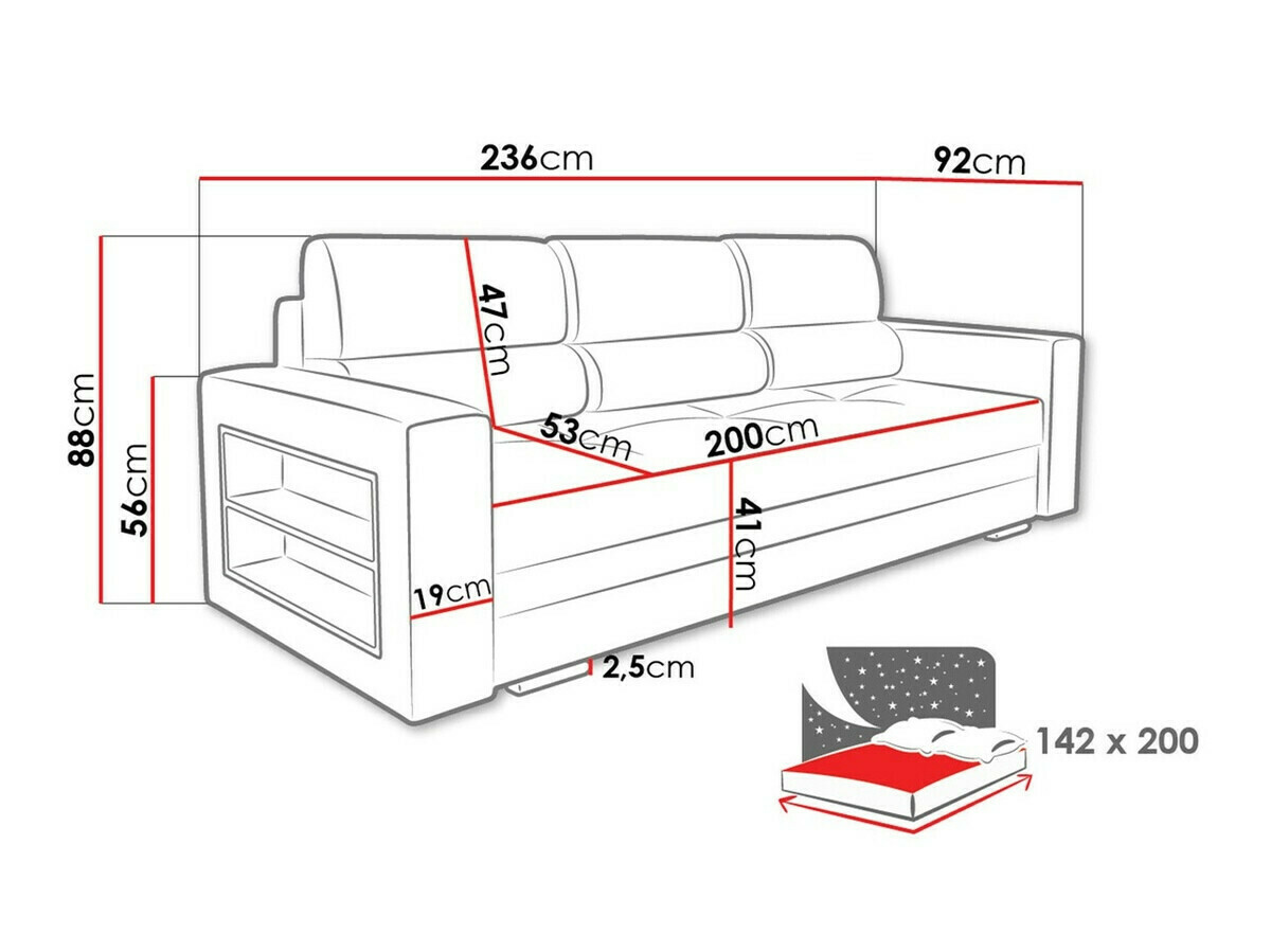 Canapea extensibilă Decatur 100 (Amor Velvet 4314)