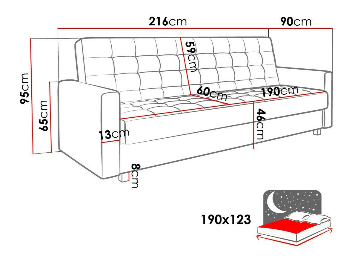 Canapea extensibilă Decatur 105 (Paros 11166)